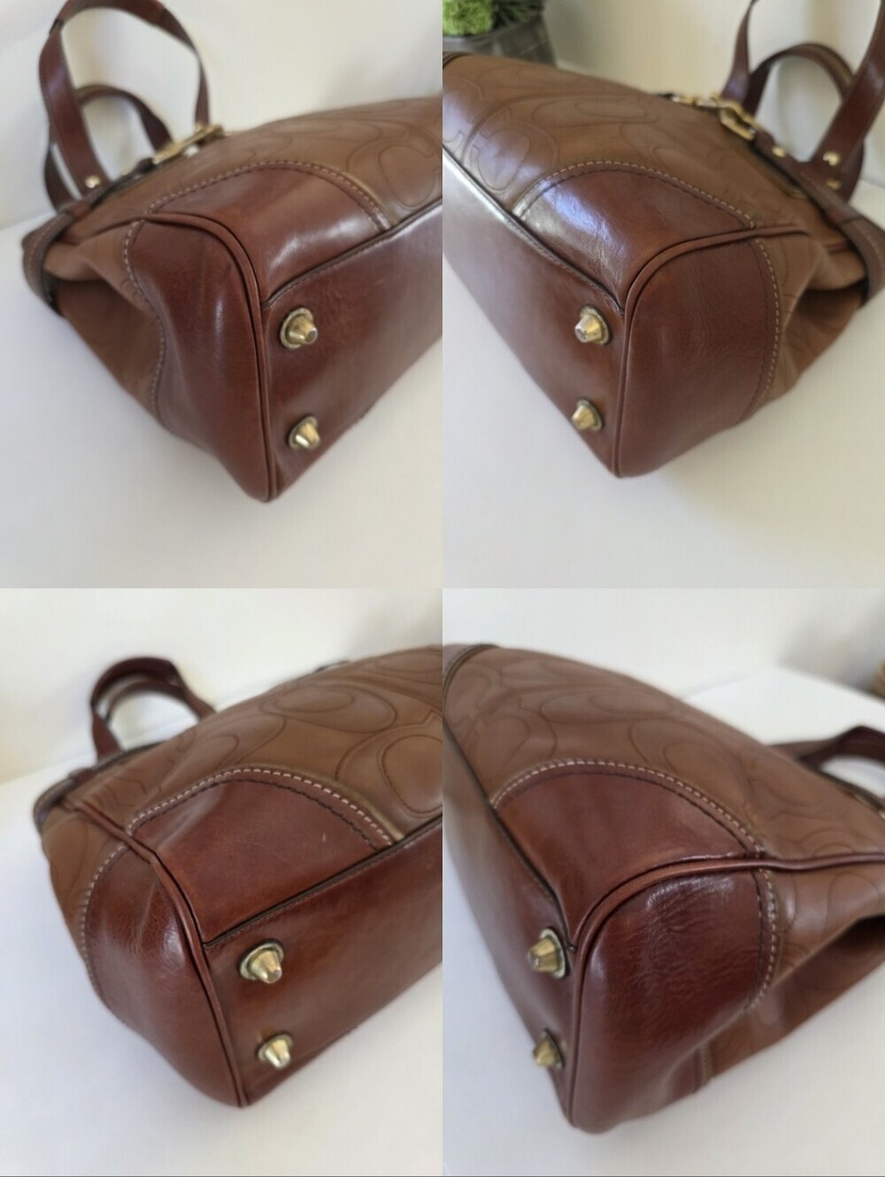 Vintage Hamptons Legacy Horsebit Tote & Wallet Set Cognac Embossed Leather Y2K - Picture 16 of 16